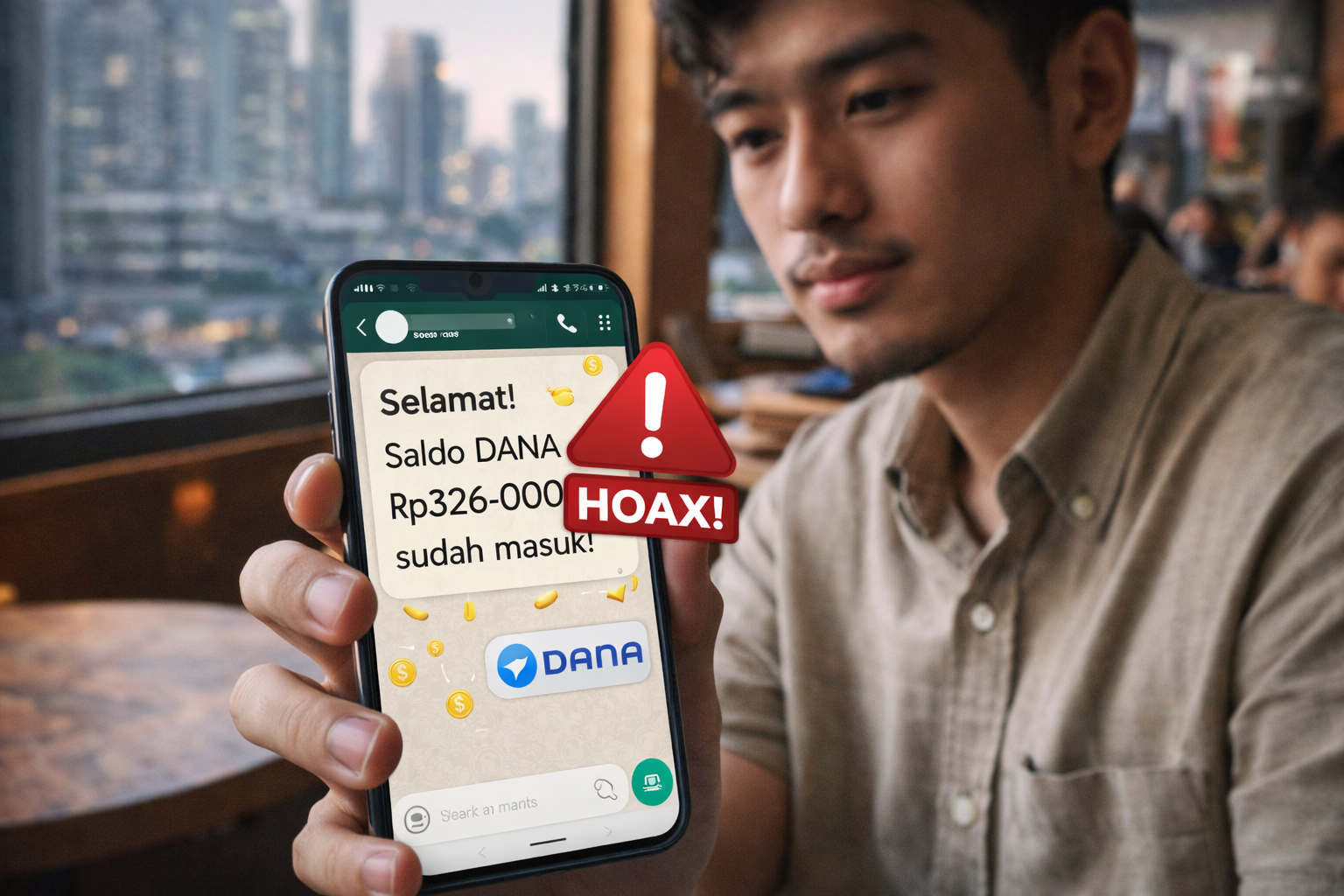 saldo dana gratis, dana whatsapp hoax, scam saldo dana, dana kaget resmi, fakta penipuan wa, tips hindari scam, dana indonesia 2026, hoax dana rp325000
