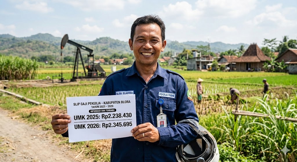 UMK Blora 2026, UMR Blora naik, upah minimum Blora, kenaikan UMK Jateng, UMK Blora 2025 vs 2026, gaji minimum Blora, pekerja Blora, upah Jawa Tengah 2026